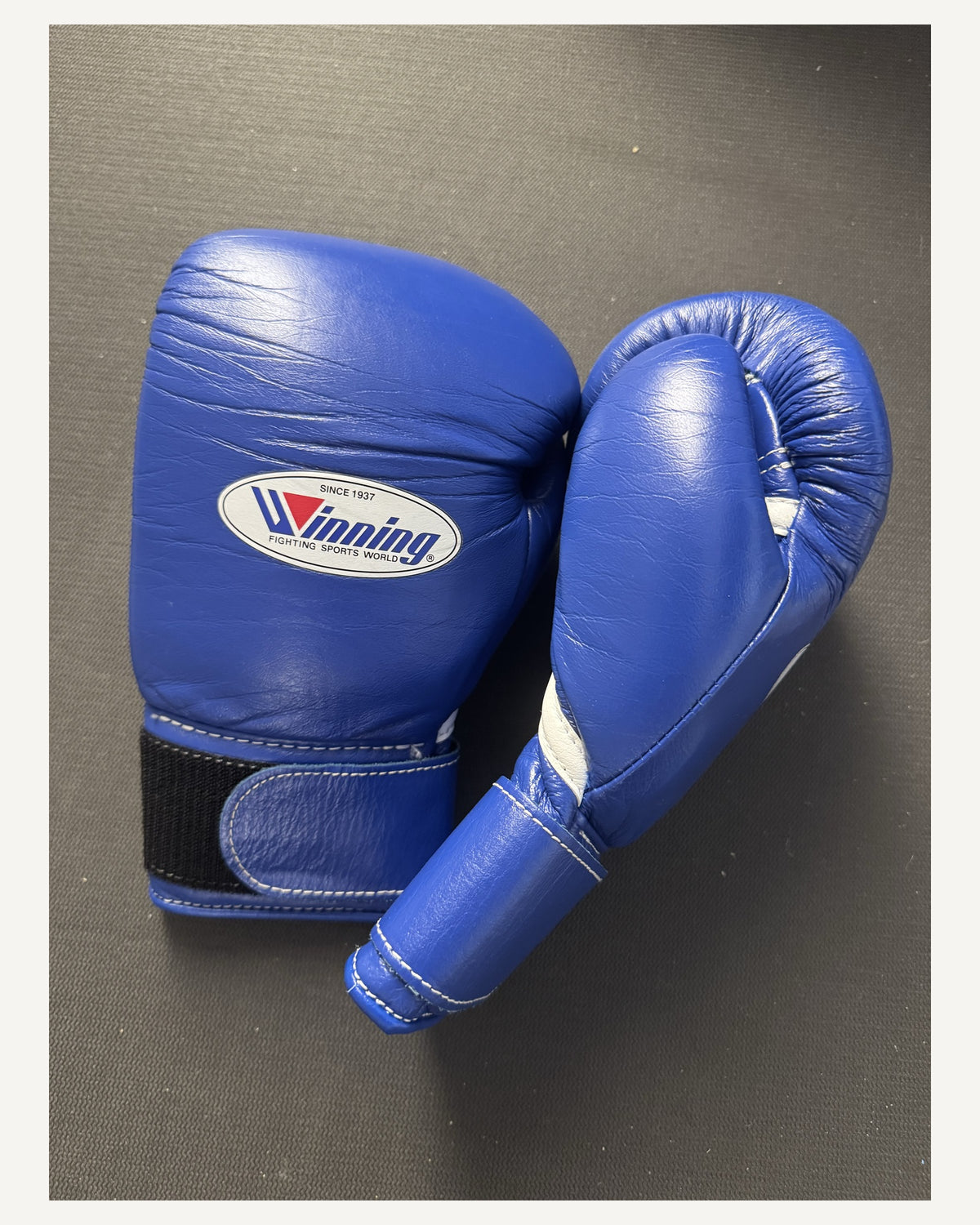 Winning CO-MS-300B 10 oz Velcro Boxing Gloves — Custom Blue
