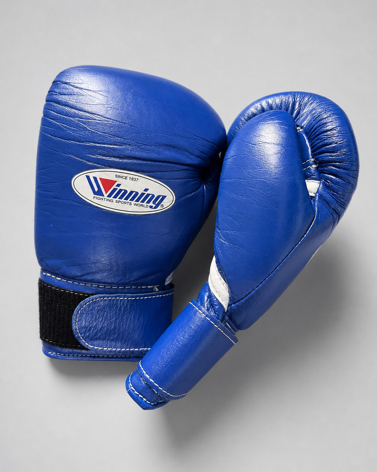 Winning CO-MS-300B 10 oz Velcro Boxing Gloves — Custom Blue
