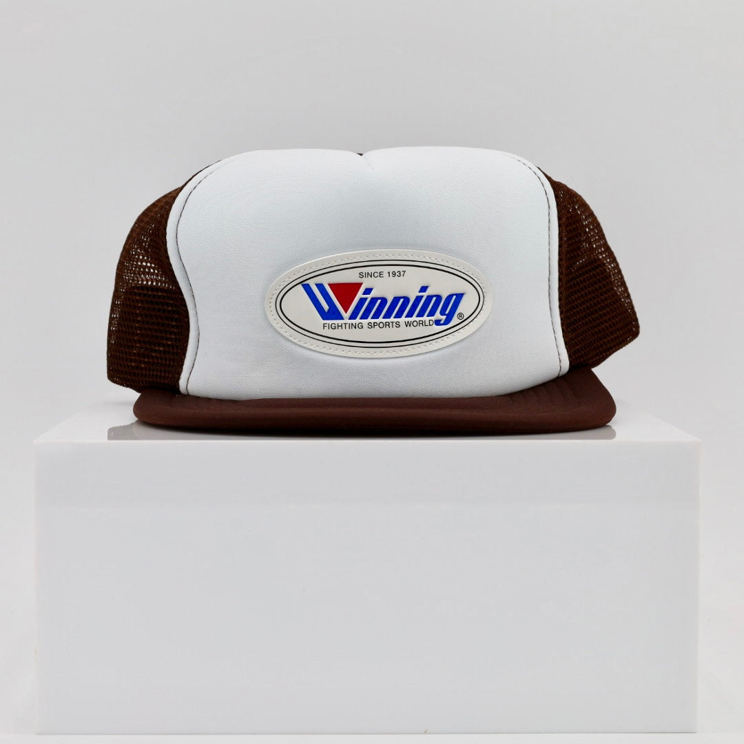 Winning CP-1 mesh cap in brown and white