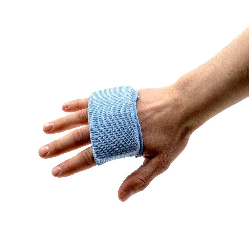 Winning NG-2 continuous rib-knit tubular sleeves with internal flat rectangular gel pads