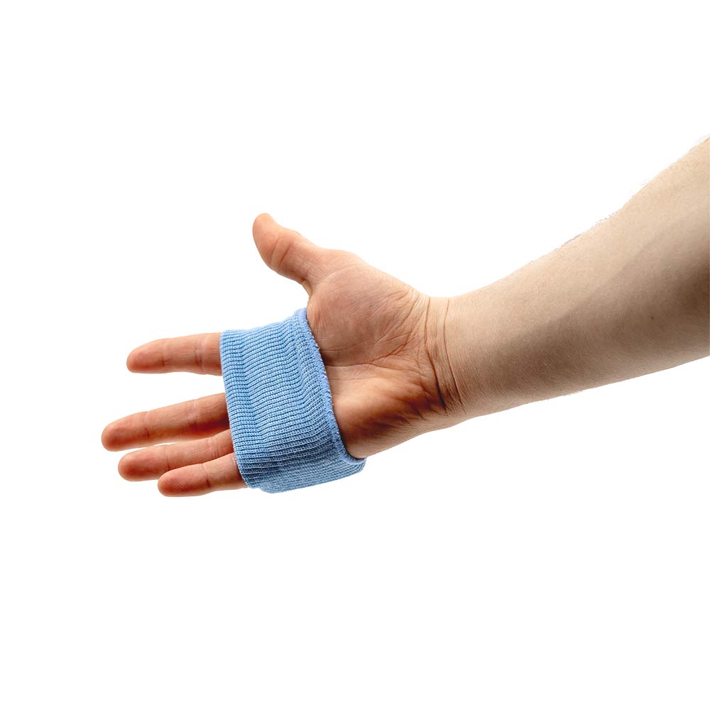 Winning NG-2 continuous rib-knit tubular sleeves with internal flat rectangular gel pads